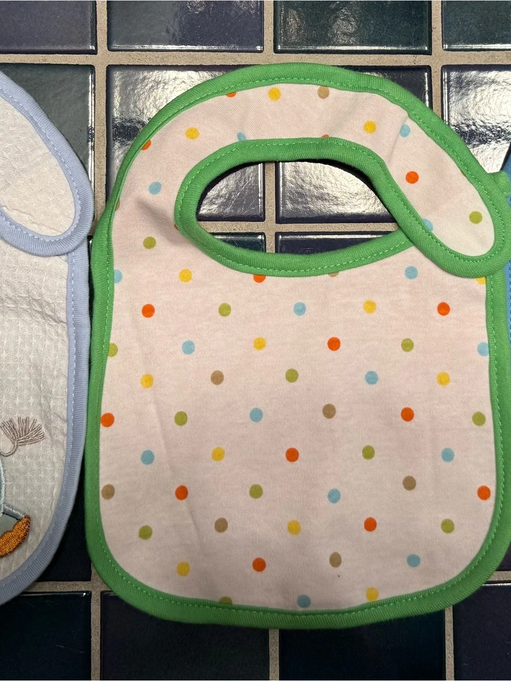 Carter's Red and Green Baby Bib - Soft Cotton Feeding Bib